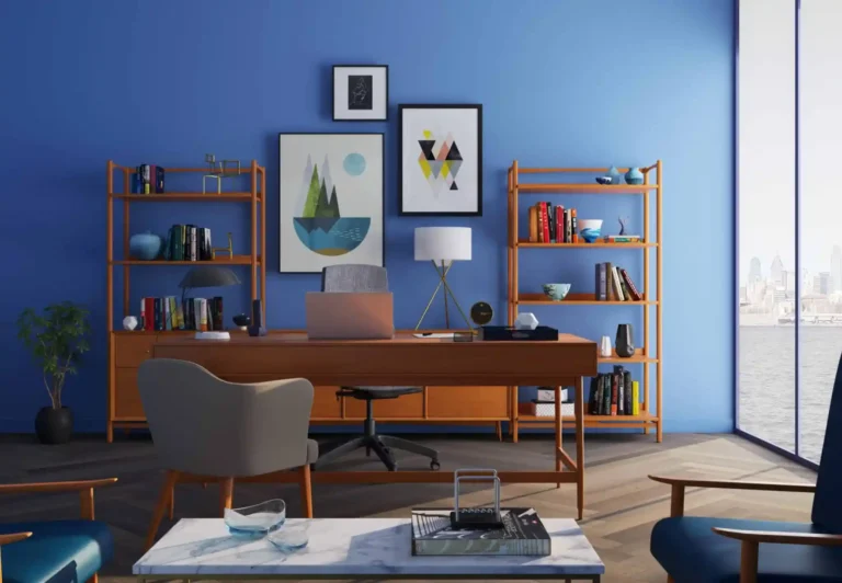 brown-wooden-desk-with-rolling-chair-and-shelves-near-window-667838-scaled-1